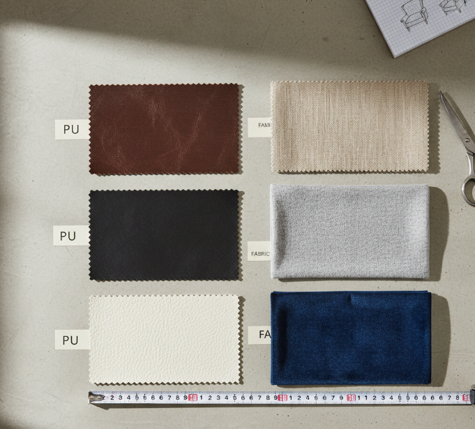 PU vs fabric swatches