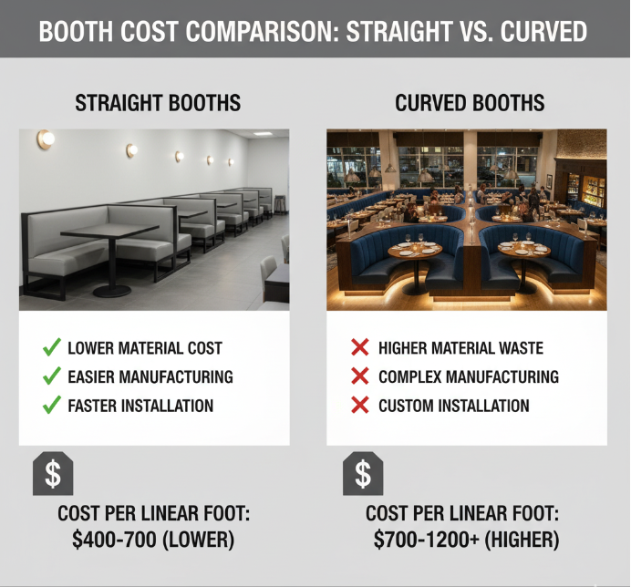 straight vs curved booth cost comparison