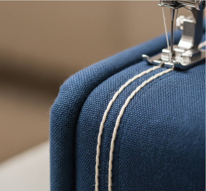 welt cord and double stitch close-up
