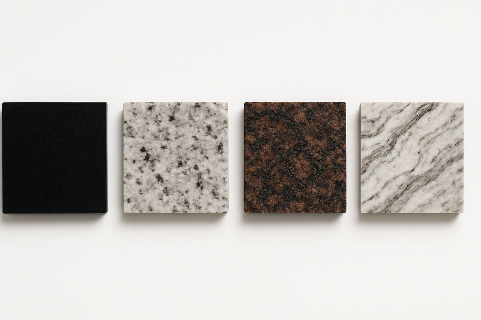 granite slab swatches showing different grains
