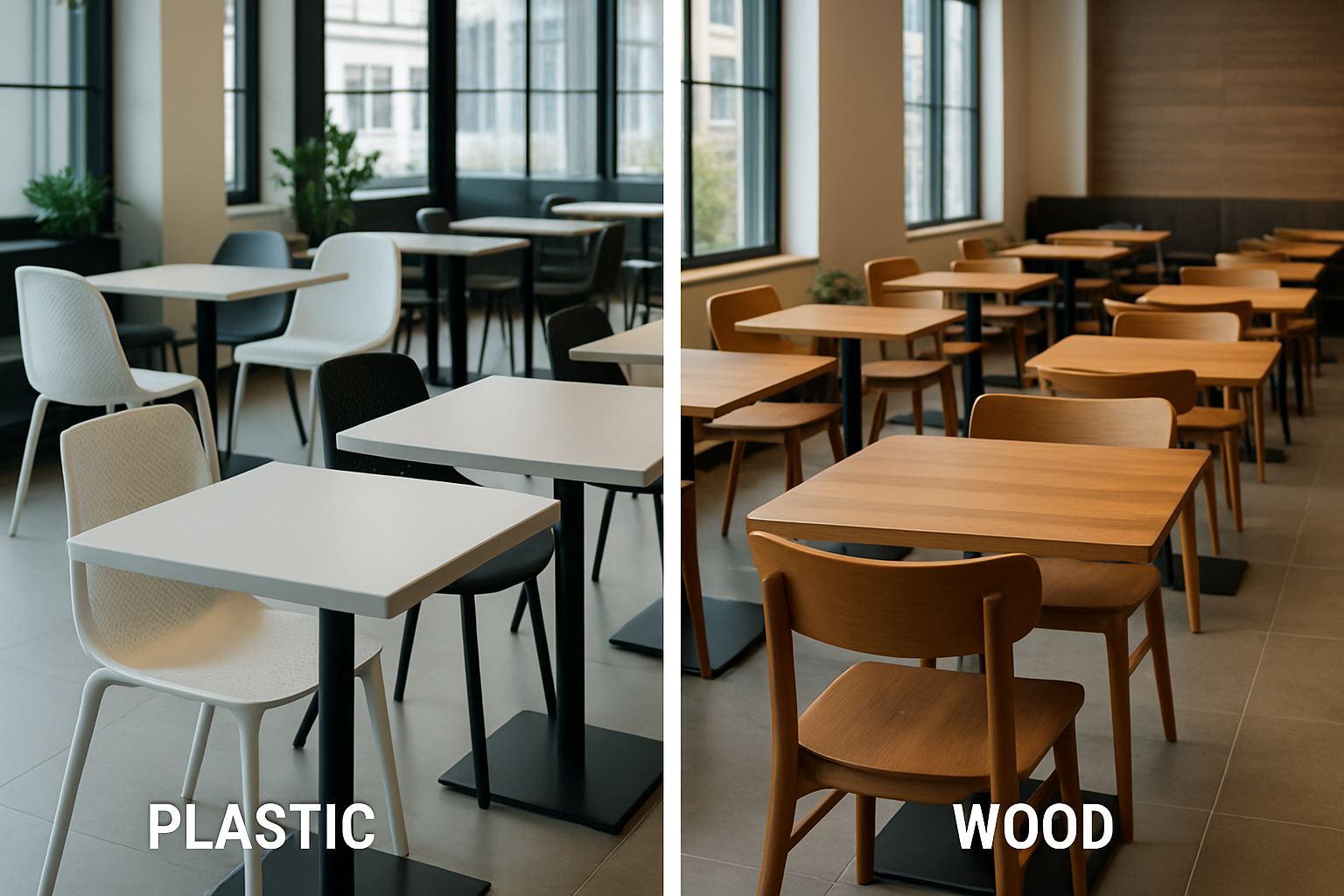 plastic vs wood restaurant furniture comparison