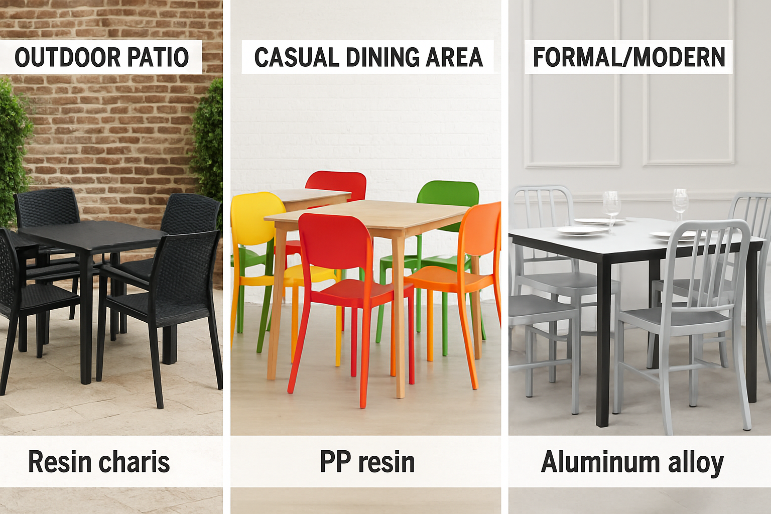 different restaurant zones with chair choices