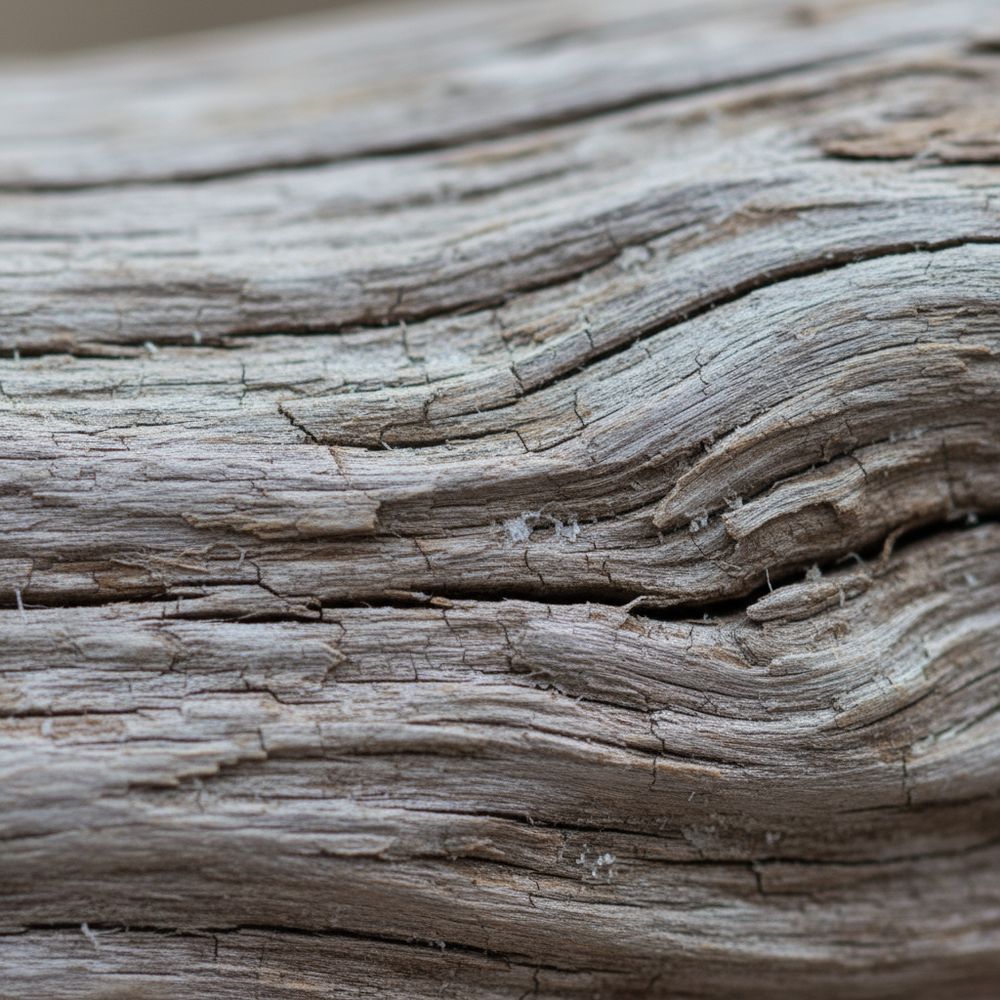 close-up of weathered teak grain