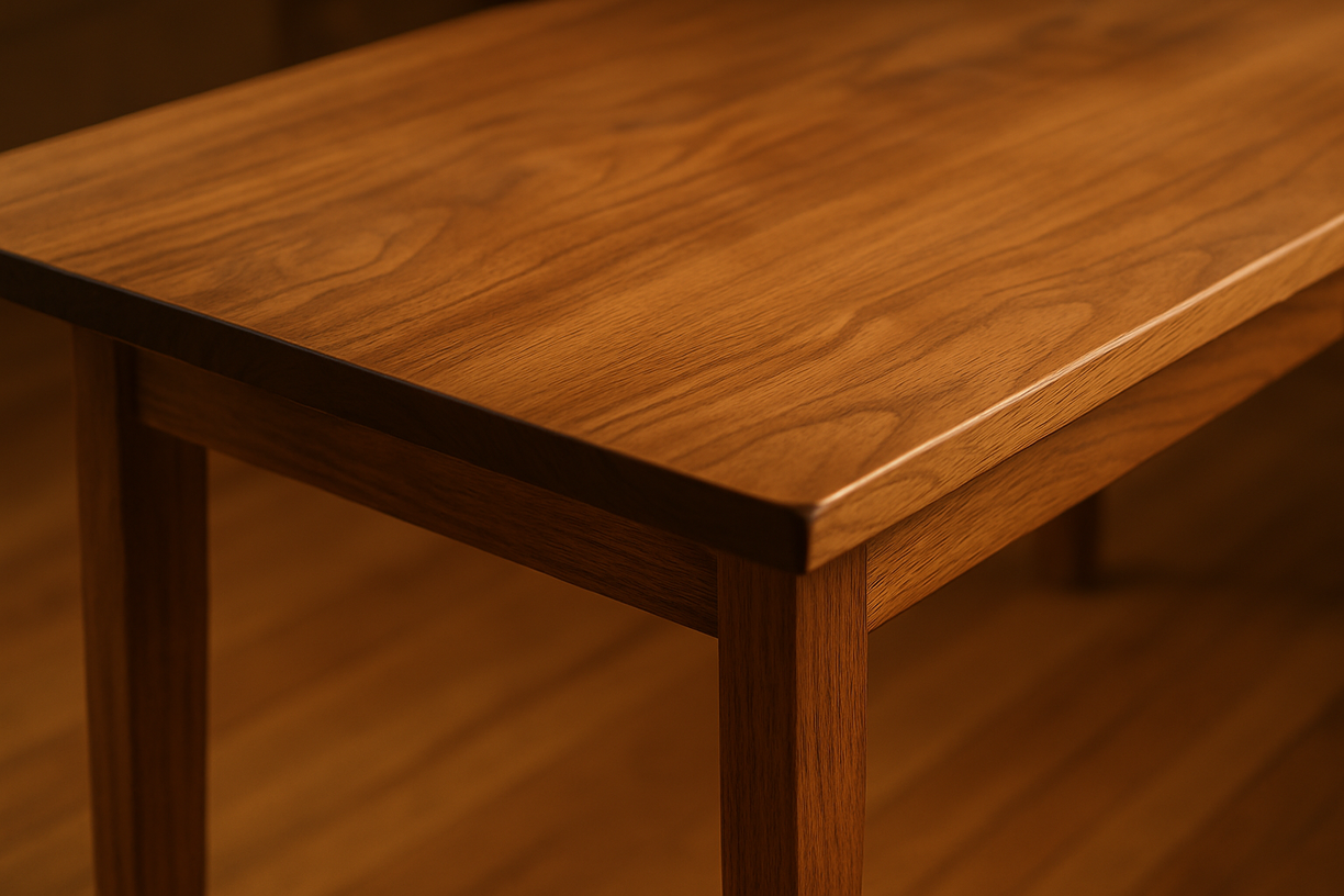 hero shot of wood dining table