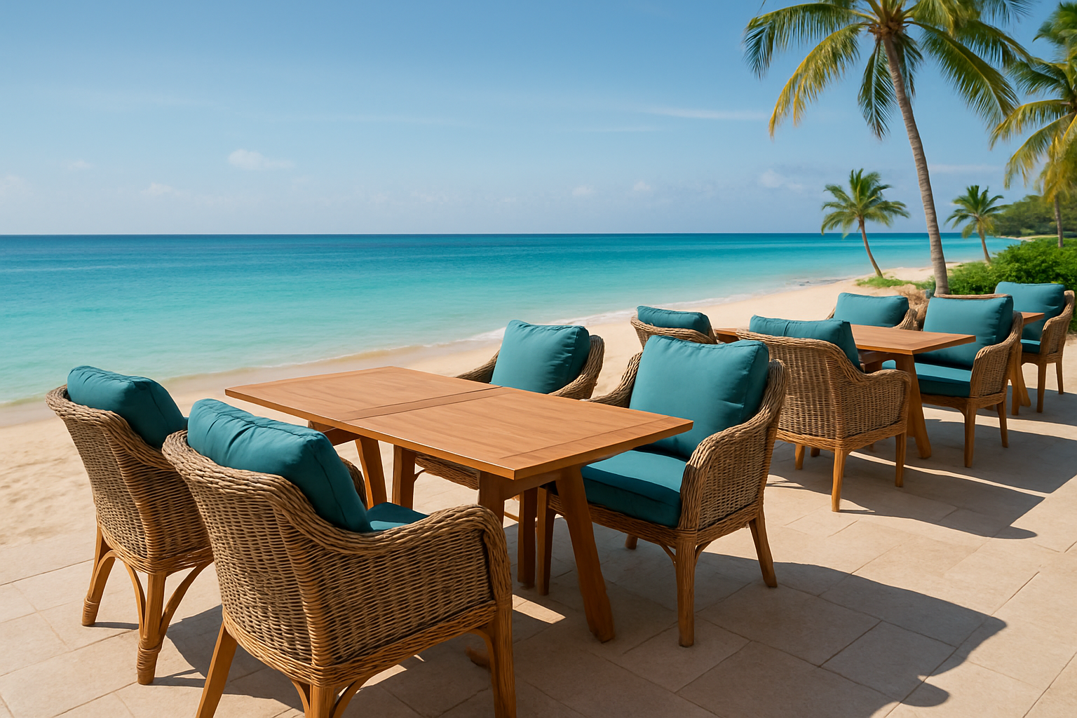 outdoor coastal restaurant seating