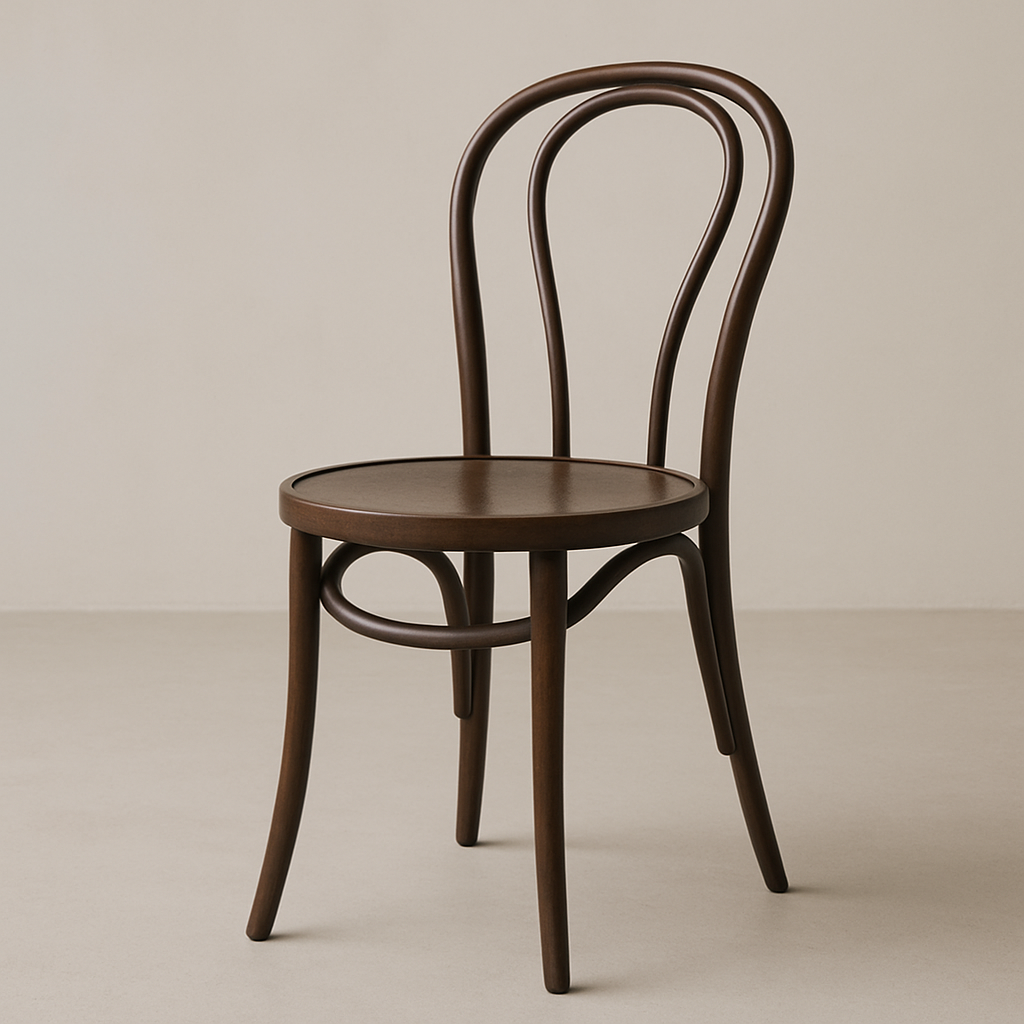 a classic Thonet bentwood chair, an icon of mass-produced commercial furniture